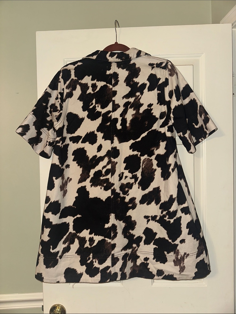 Anthropologie Jeannie Short-Sleeve Denim A-Line Mini Dress by Maeve - Picture 6 of 7